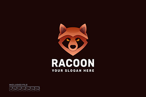 Racoon Head Gradient Colorful Logo, a Branding & Logo Template by yuanesei
