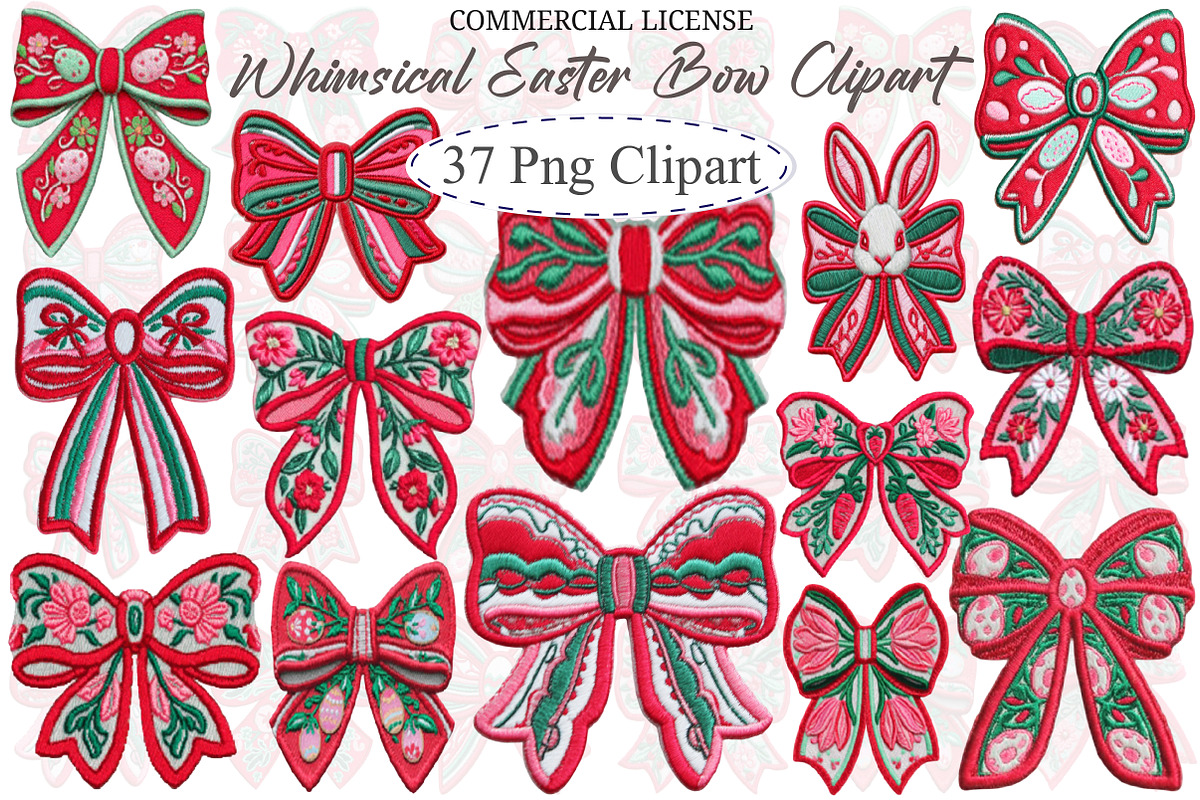 Whimsical Easter Bow Clipart Bundle, an Illustration by designcity5 (Photo 1 of 5)