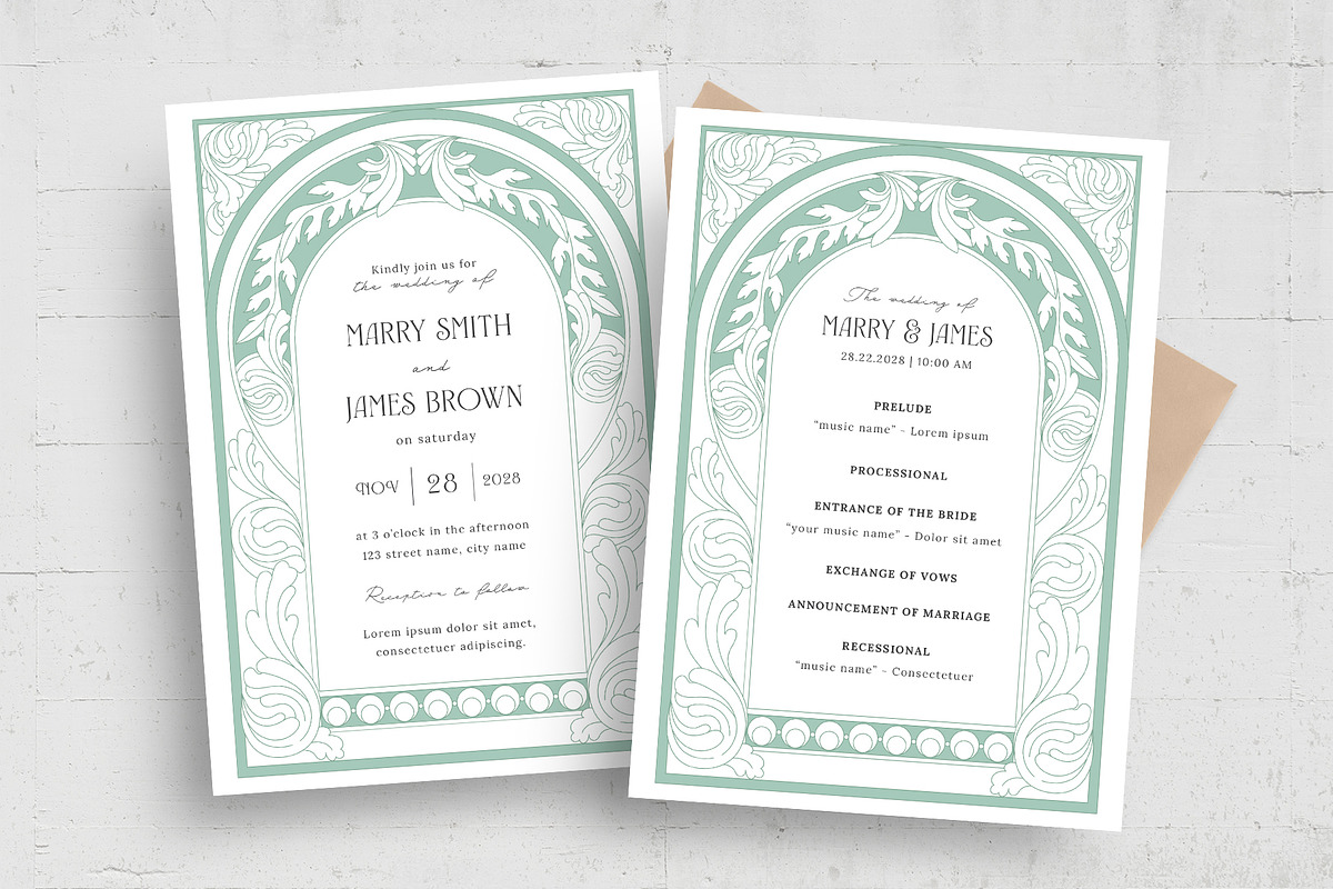 Art Nouveau Invitation Template, an Invitation Template by BrandPacks (Photo 6 of 6)