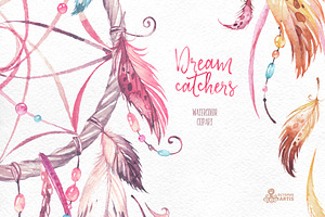 Dreamcatchers. Watercolor Collection