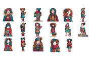 Farmhouse Holiday Girls Clipart, an Illustration by Daily.Designs (Thumbnail 2 of 4)