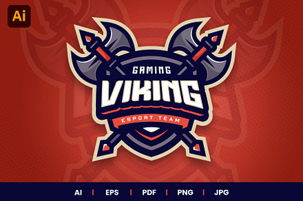 Viking E-sports Gaming Logo Template
