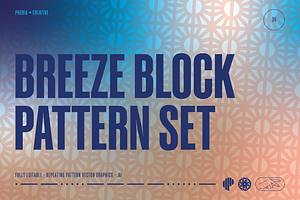 Midcentury Breeze Block Pattern Set, a Pattern Graphic by Phobia Creative