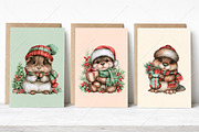 Christmas Animals Clipart Bundle, a Seasonal Illustration by Canvas Craft (Thumbnail 4 of 10)