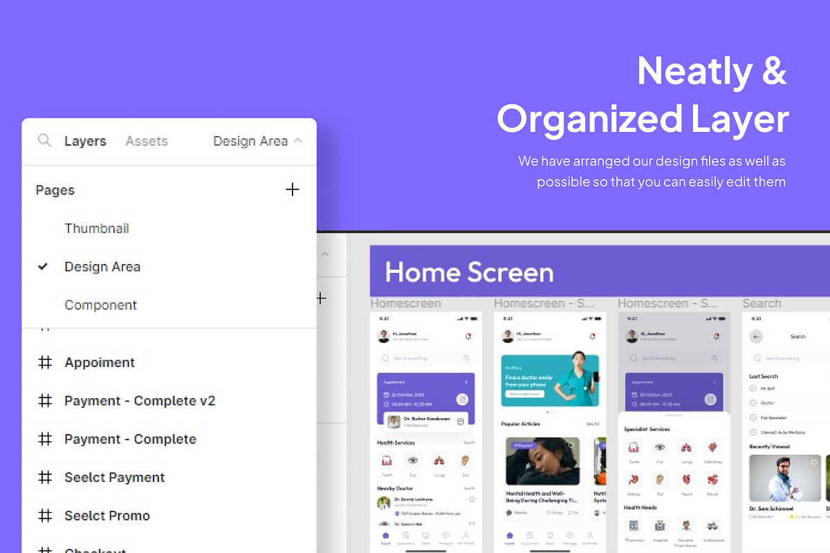 Healthyup - Medical & Health App Ui, an UI Kit Template by Minialis (Photo 4 of 6)