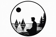 Lake Meditation & Sailing Set, an Illustration by BIPLOB EXPERT (Thumbnail 7 of 9)