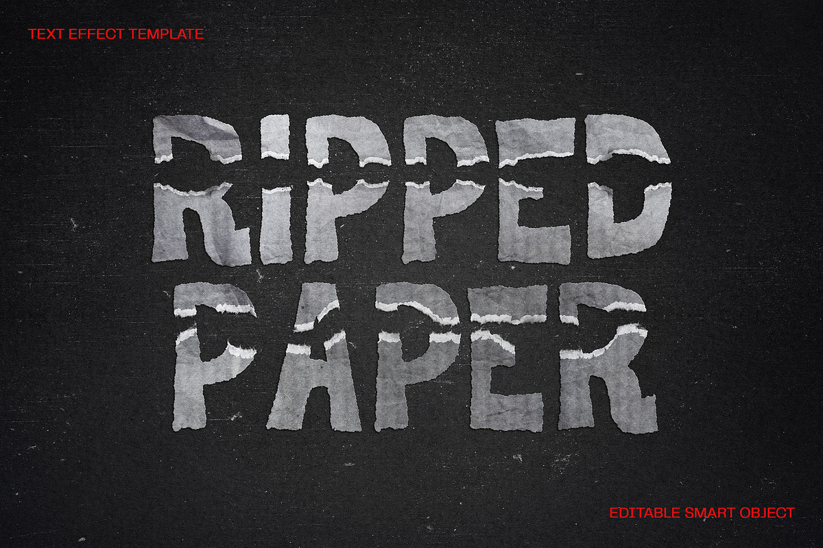 Ripped Paper Text Effect, a Layer Style Add-On by dokudokunomi (Photo 1 of 4)