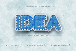 Jeans Textile - Editable Text Effect