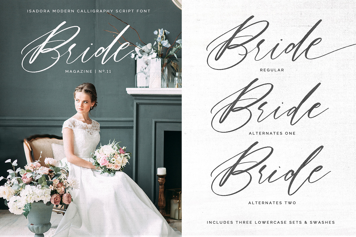 Isadora I Rustic Wedding Script Font preview 7