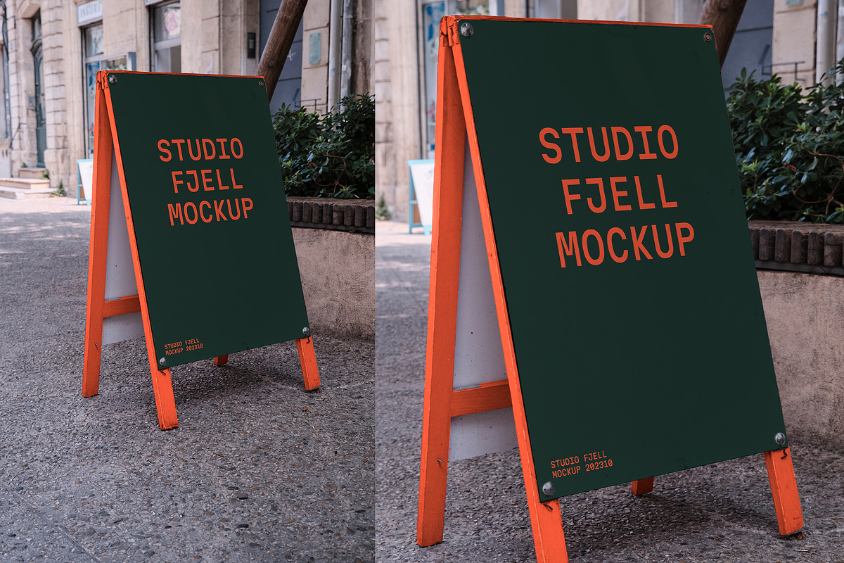 Urban Sandwich Board Mockup, an Advertising Mockup by Sander Evers (Photo 1 of 2)