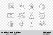 AI Agent and Chatbot Outline Icon, an Outline Icon by Unique Design Team (Thumbnail 2 of 3)