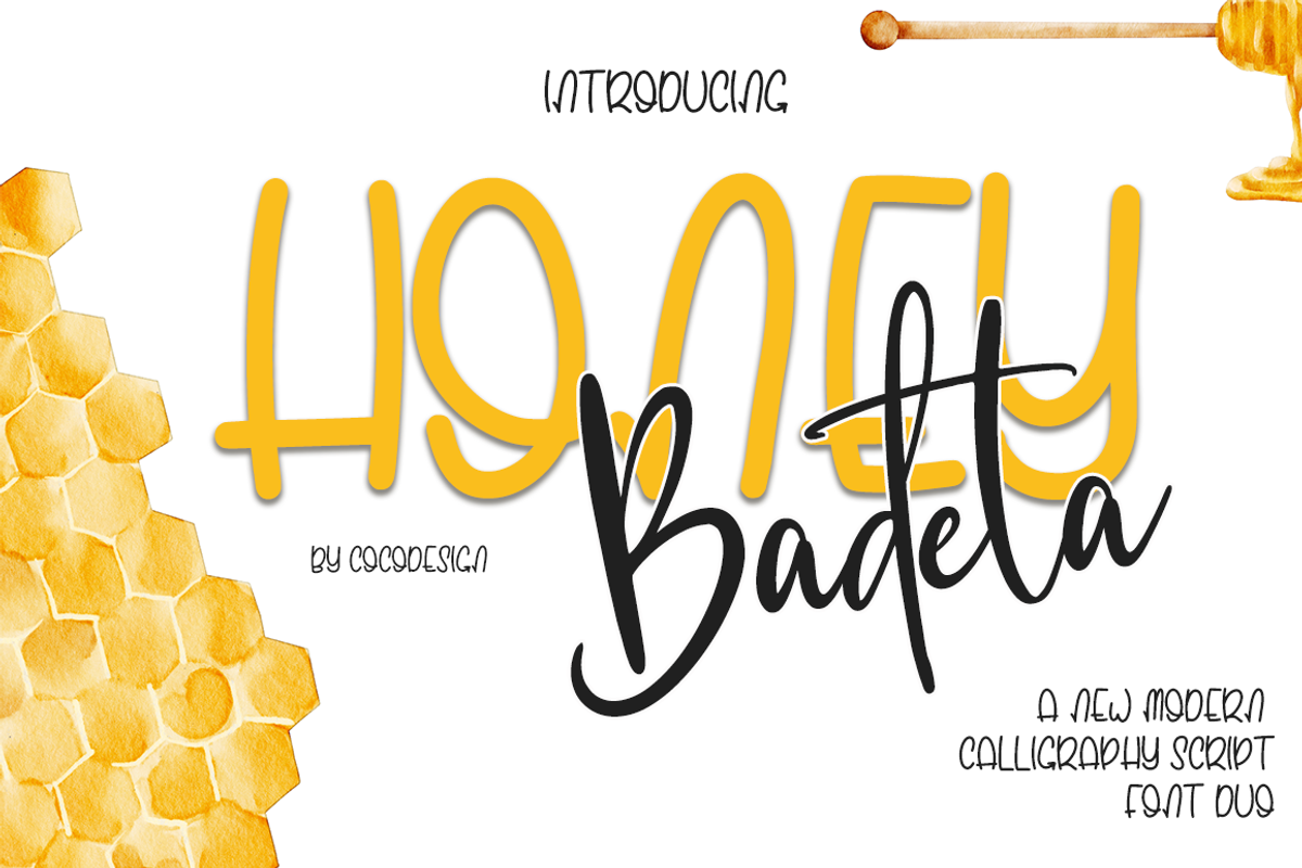 Honey badeta, a Script Font by cocodesign (Photo 1 of 7)