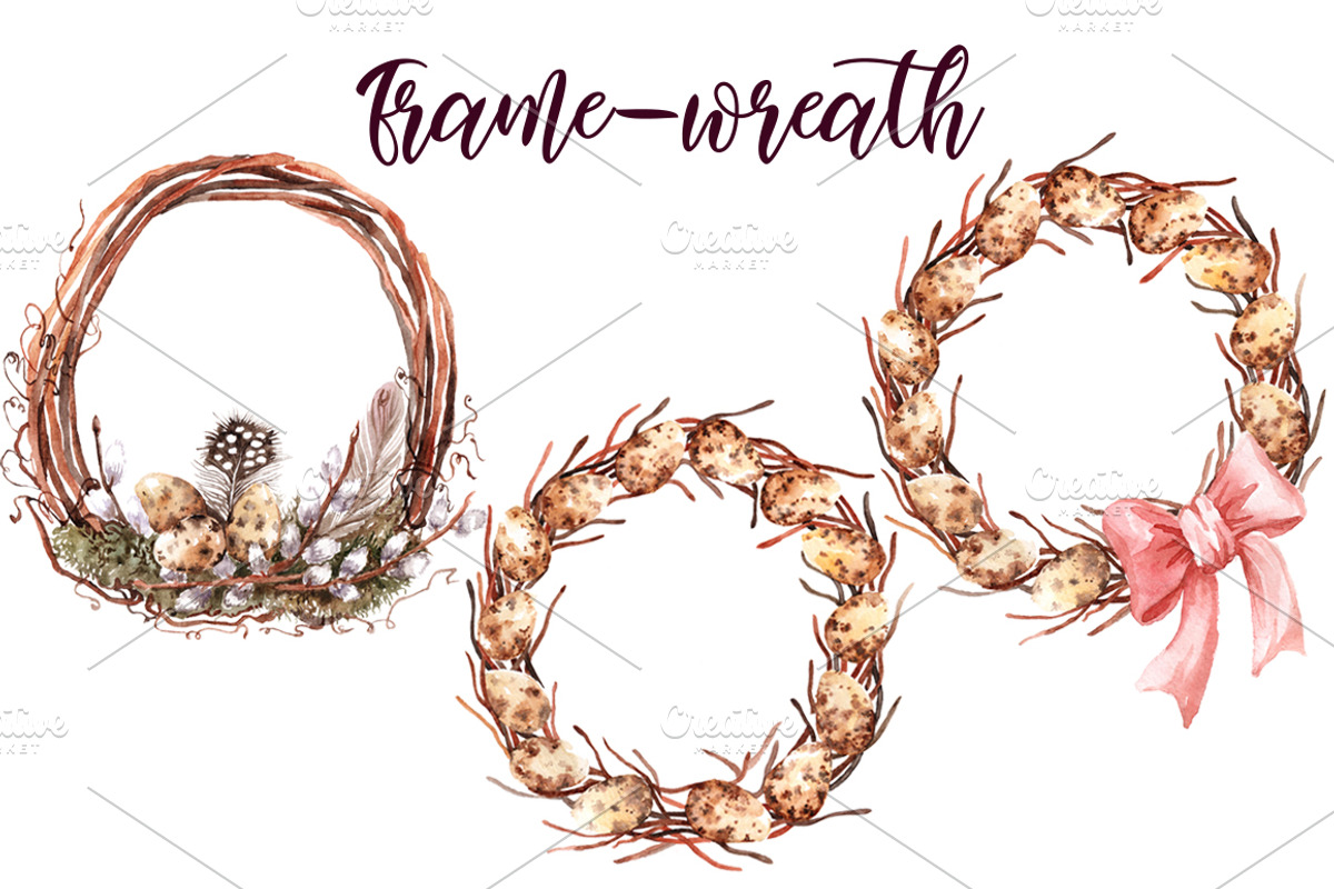 Watercolor Easter set with bunnies, a Texture Graphic by Antikva17 (Photo 3 of 6)