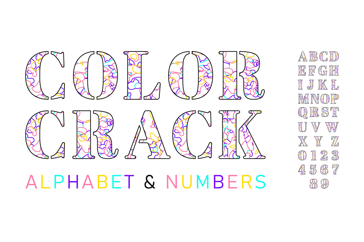Cracked Colorful Font Set, a Graphic by Pro_Vector (Photo 4 of 4)