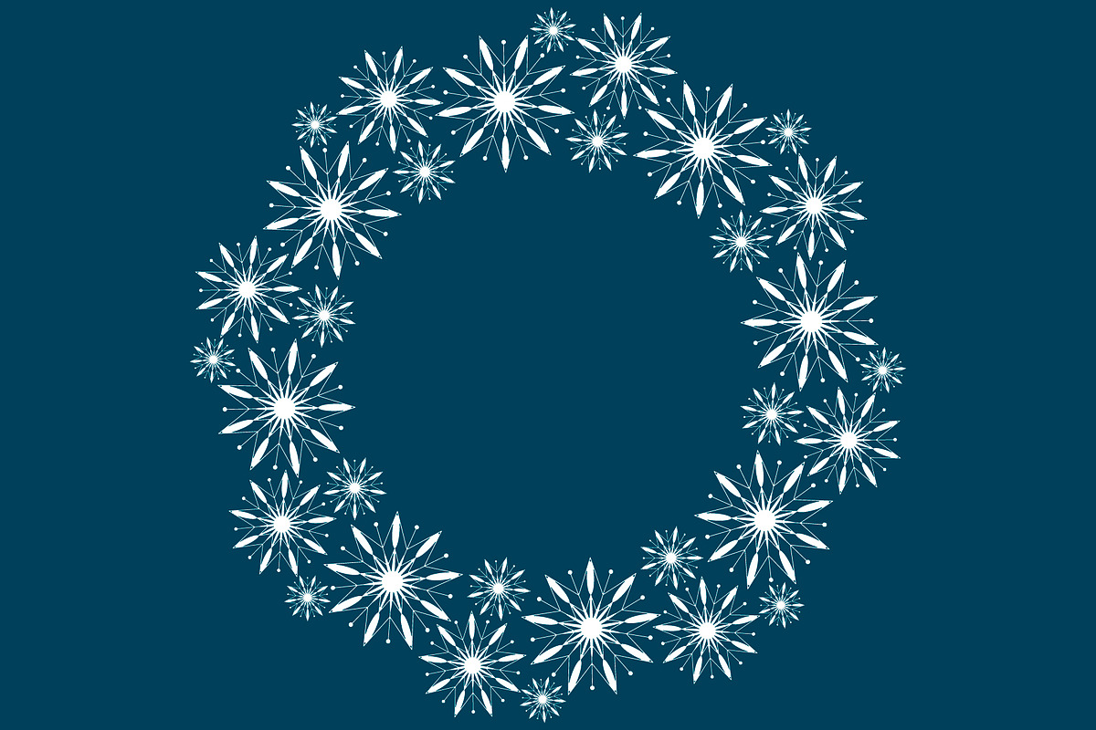 Round frames of white snowflakes, a Decorative Illustration by Tati_Kli (Photo 4 of 4)