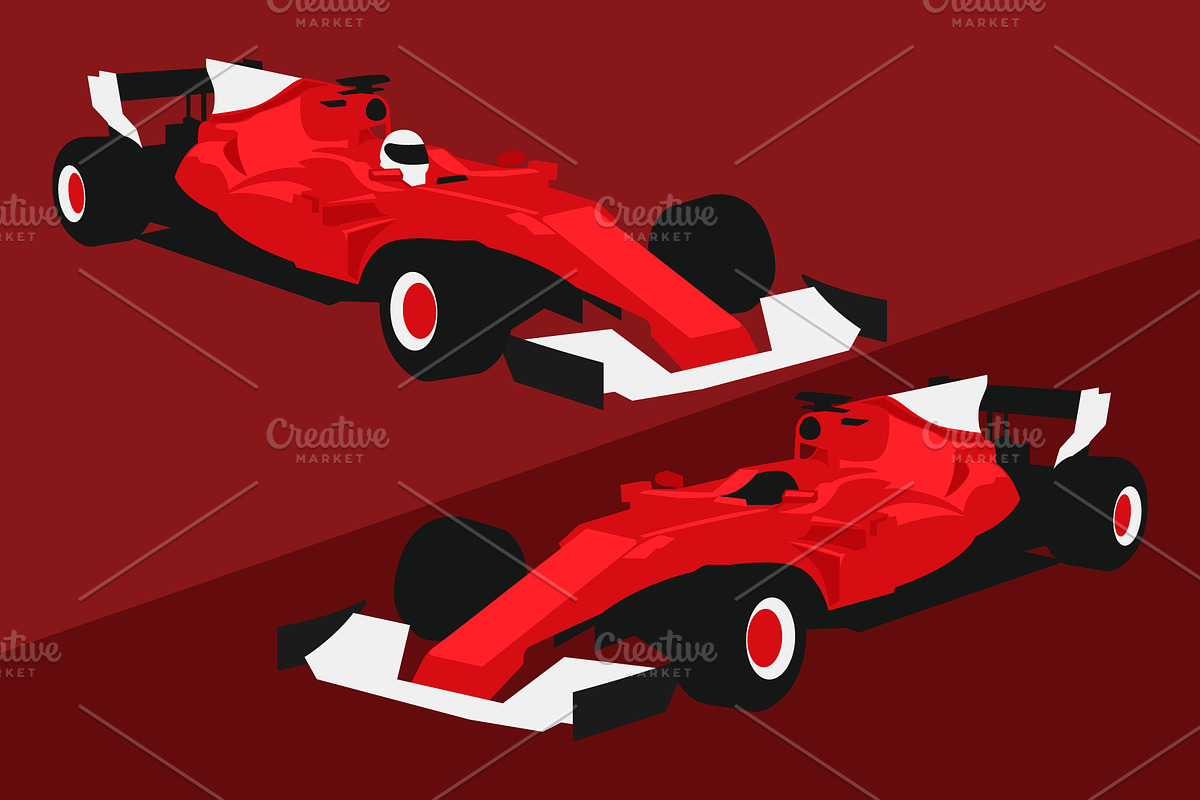 Isolated Vector Formula 1 Racing Car, a Transportation Illustration by UoaHH (Photo 2 of 3)