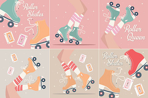 Roller Skates Illustrations