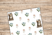 Cute cat digital paper pack,, a Pattern Graphic by Shabbypaperboutique (Thumbnail 3 of 5)