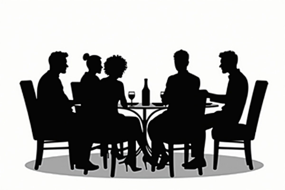 Dinner Table Silhouette Art, an Illustration by hafijul (Photo 9 of 9)