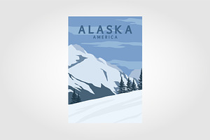 Serene Snowy Mountains of Alaska, a Branding & Logo Template by PrastHF