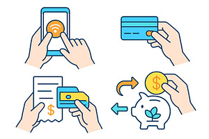 Modern payment methods and financial, a Technology Illustration by ZinetroN