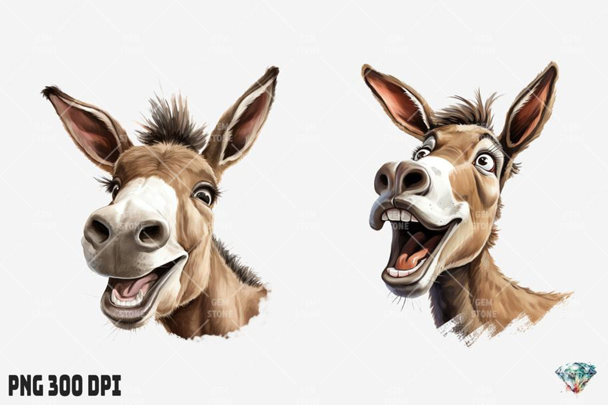 Funny Happy Donkey Face, an Illustration by Gemstone (Photo 2 of 4)