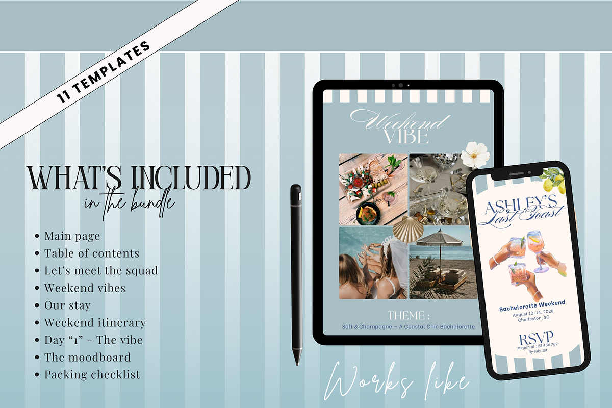 Bachelorette Itinerary Template, a Social Media Template by PixelBloomClub (Photo 4 of 4)