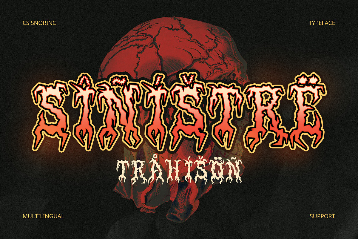 CS Snoring – Black Metal Font, a Blackletter Font by Craft Supply Co. (Photo 6 of 8)