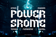 Power Srome - Futuristic Font, a Sans Serif Font by QR Design Studio (Thumbnail 1 of 7)