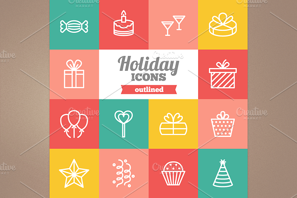 Outlined Holiday Icons