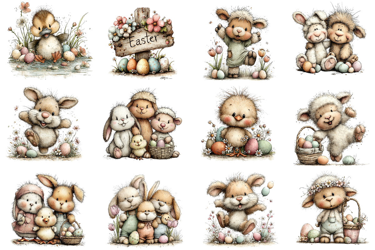 Whimsical Easter Farm Clipart, an Illustration by Dream Creation (Photo 4 of 5)