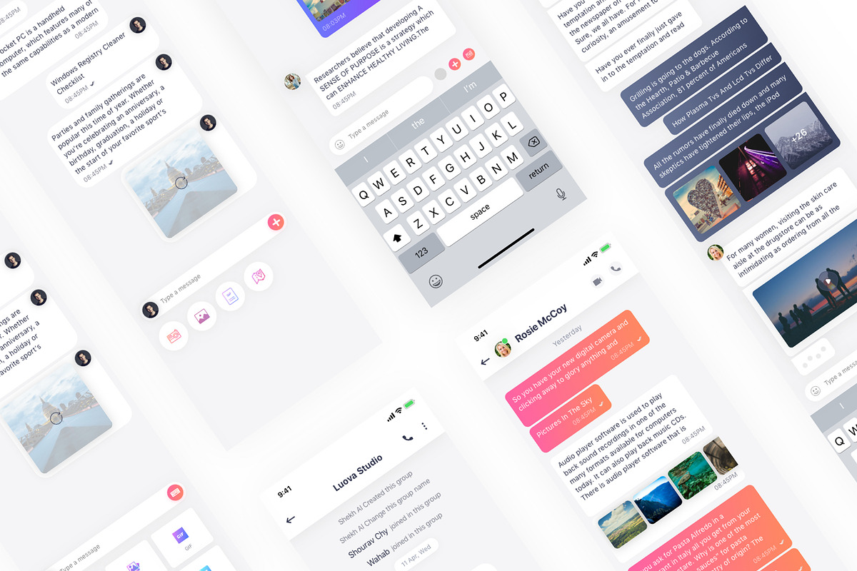 Message iOS UI Kit, an UI Kit Template by Luova Studio