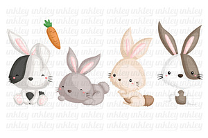 Cute Rabbit Clipart - Hare Bunny