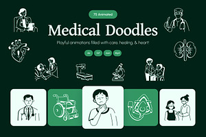 Animated Medical Doodles Set, an Outline Icon by Vectors Market