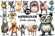 Zombie Animals Clipart PNG, an Illustration by Dream Creation (Thumbnail 1 of 5)