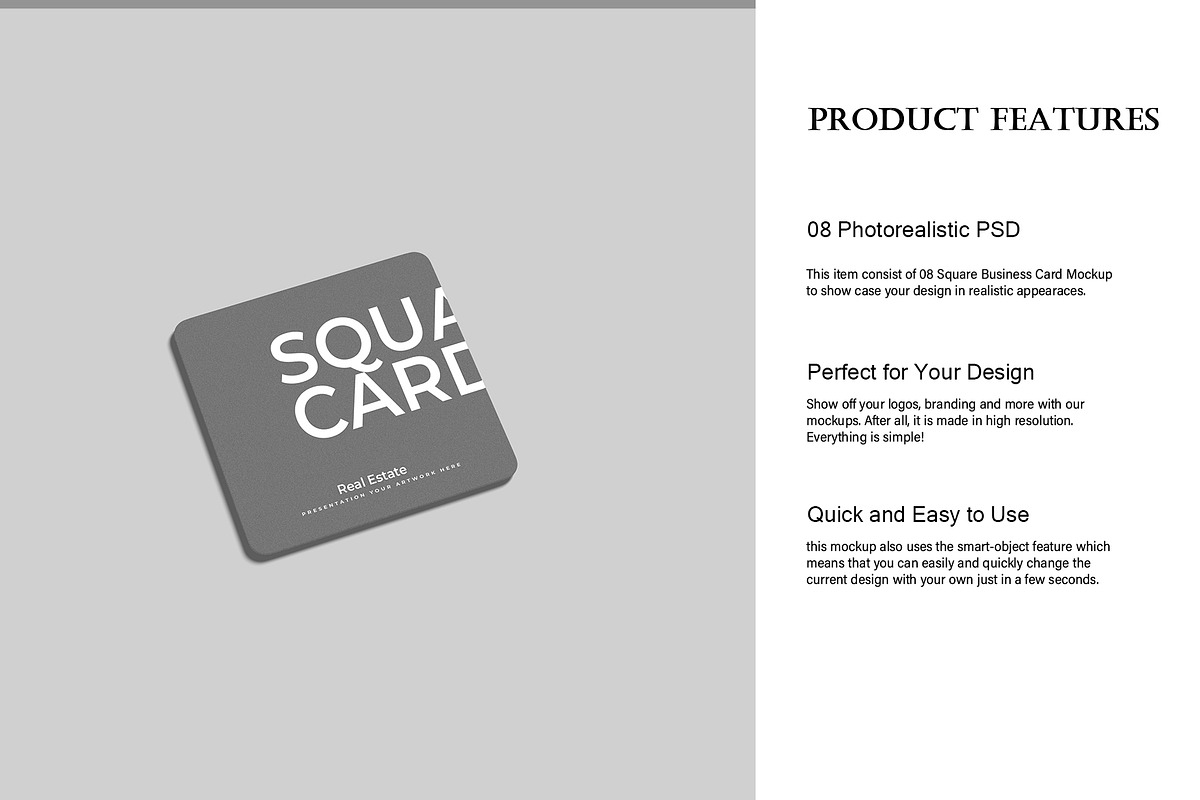 Square Business Card Mockup, an Advertising Mockup by Lxadesign (Photo 5 of 10)