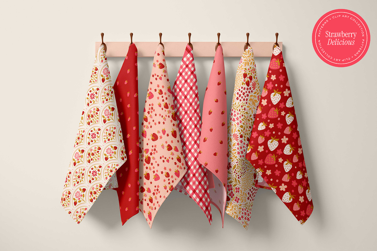 Strawberry Patterns & Clip Art, a Pattern Graphic by Eclectic Anthology (Photo 10 of 12)