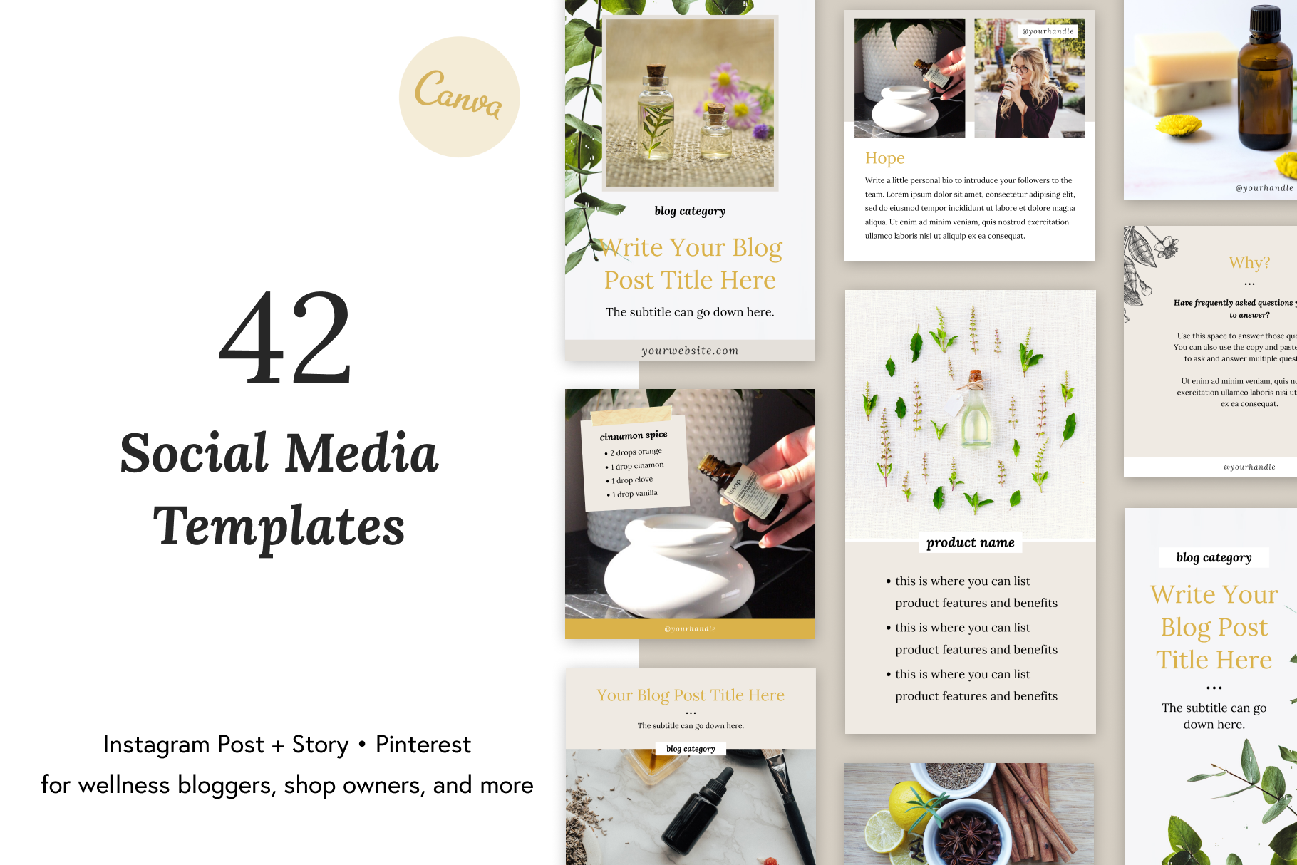 Canva Social Media Template Bundle, a Social Media Template by Blooming ...
