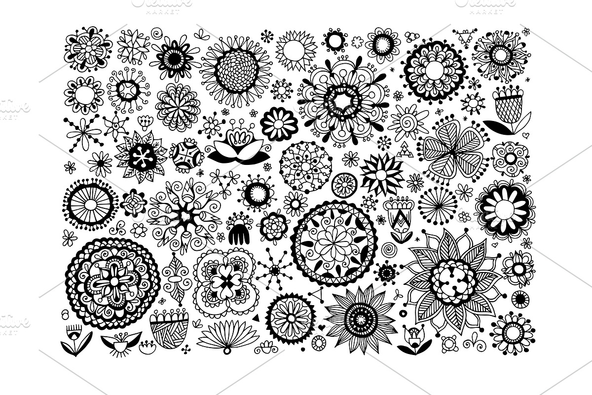 800+ DOODLE ELEMENTS SET, a Templates & Theme by karakotsya (Photo 19 of 24)