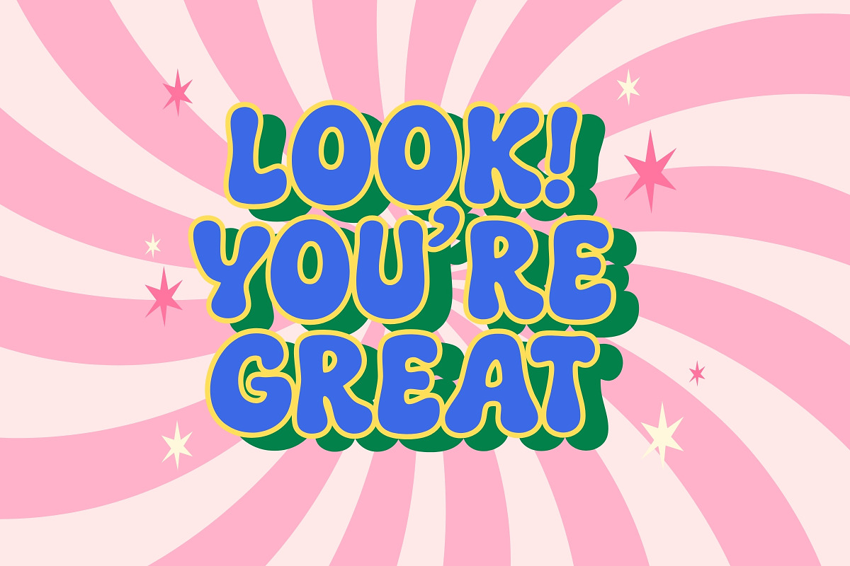 Somefun Retro Pop Display, a Sans Serif Font by Sloulyfe (Photo 8 of 10)