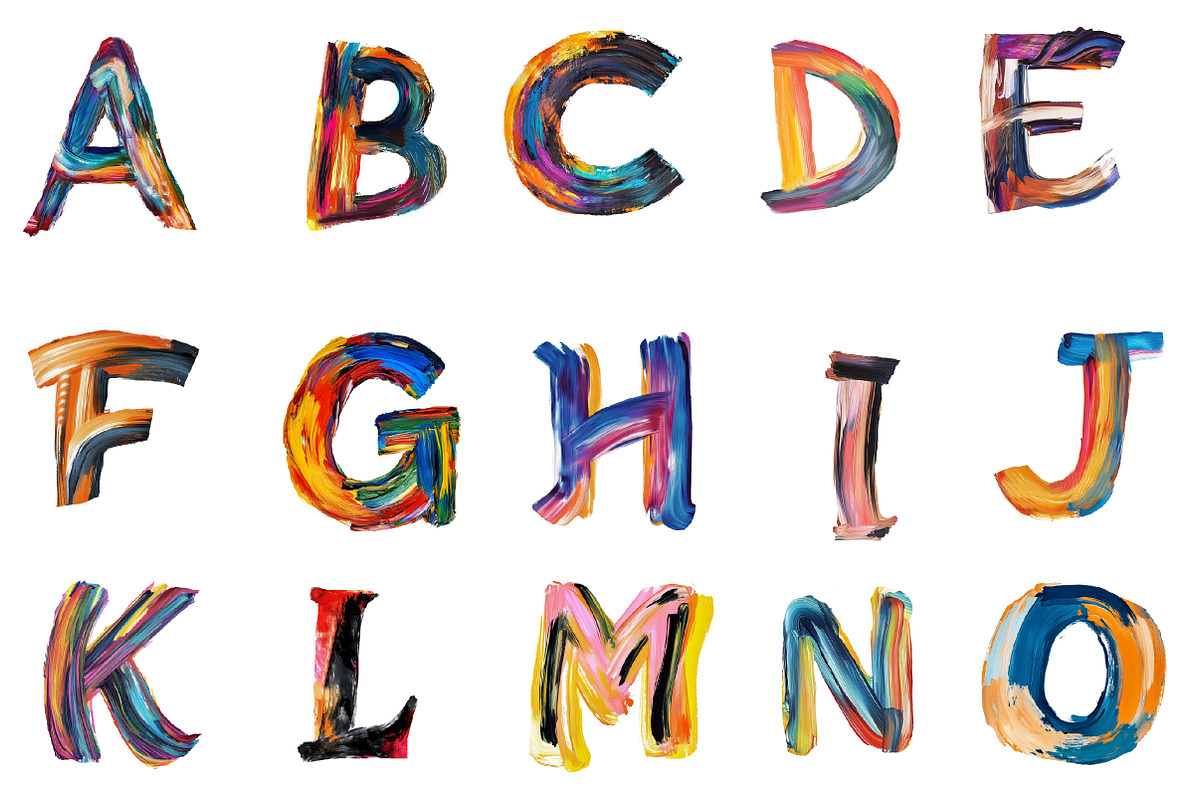 Brushstroke Letters Alphabet, an Illustration by Designworld (Photo 3 of 4)