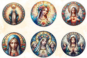 Mother Mary Stained Glass Bundle, an Illustration by SVGArt (Thumbnail 7 of 7)