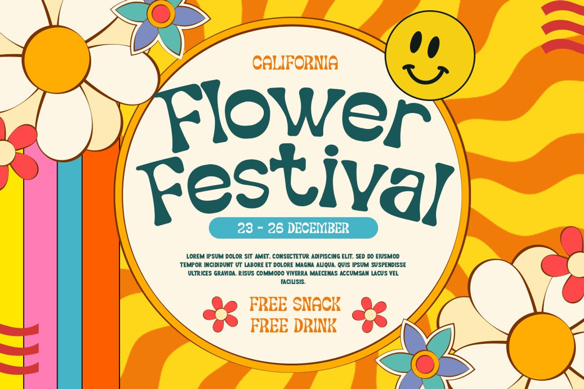 FUNKORAMA – Psychedelic Font, a Sans Serif Font by Pinisi ART (Photo 10 of 11)