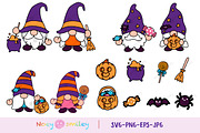 Gnomes Halloween Clipart, SVG Cricut, an Illustration by Noey smiley (Thumbnail 2 of 6)