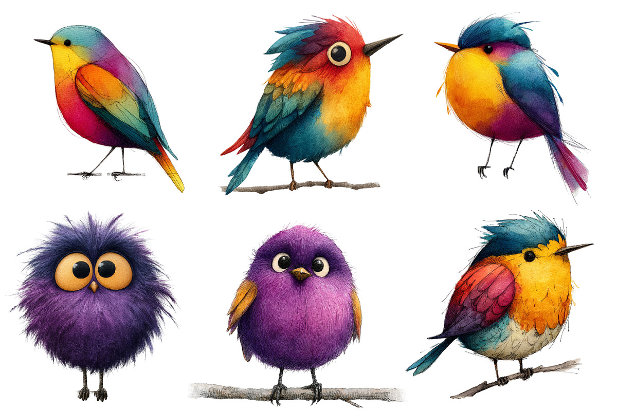 Quirky Birds Clip Art, an Illustration by Designworld (Photo 2 of 5)