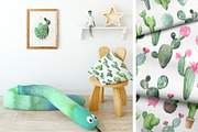Watercolor Exotic Cactus Collection, a Texture Illustration by LarysaZabrotskaya (Thumbnail 7 of 11)