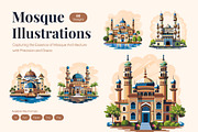 Mosque Illustration Art Set, a Decorative Illustration by Prosymbols (Thumbnail 1 of 10)