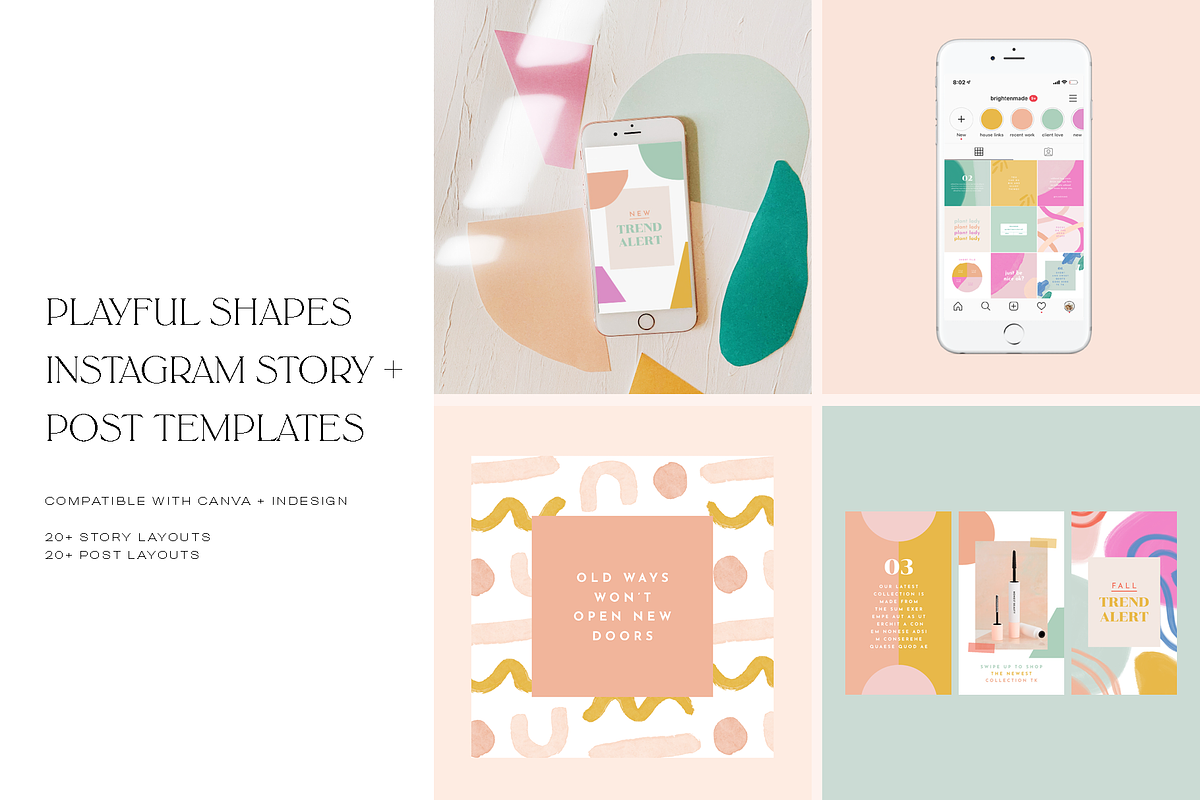 Playful Instagram Template Bundle, a Social Media Template by Brighten Made (Photo 1 of 4)