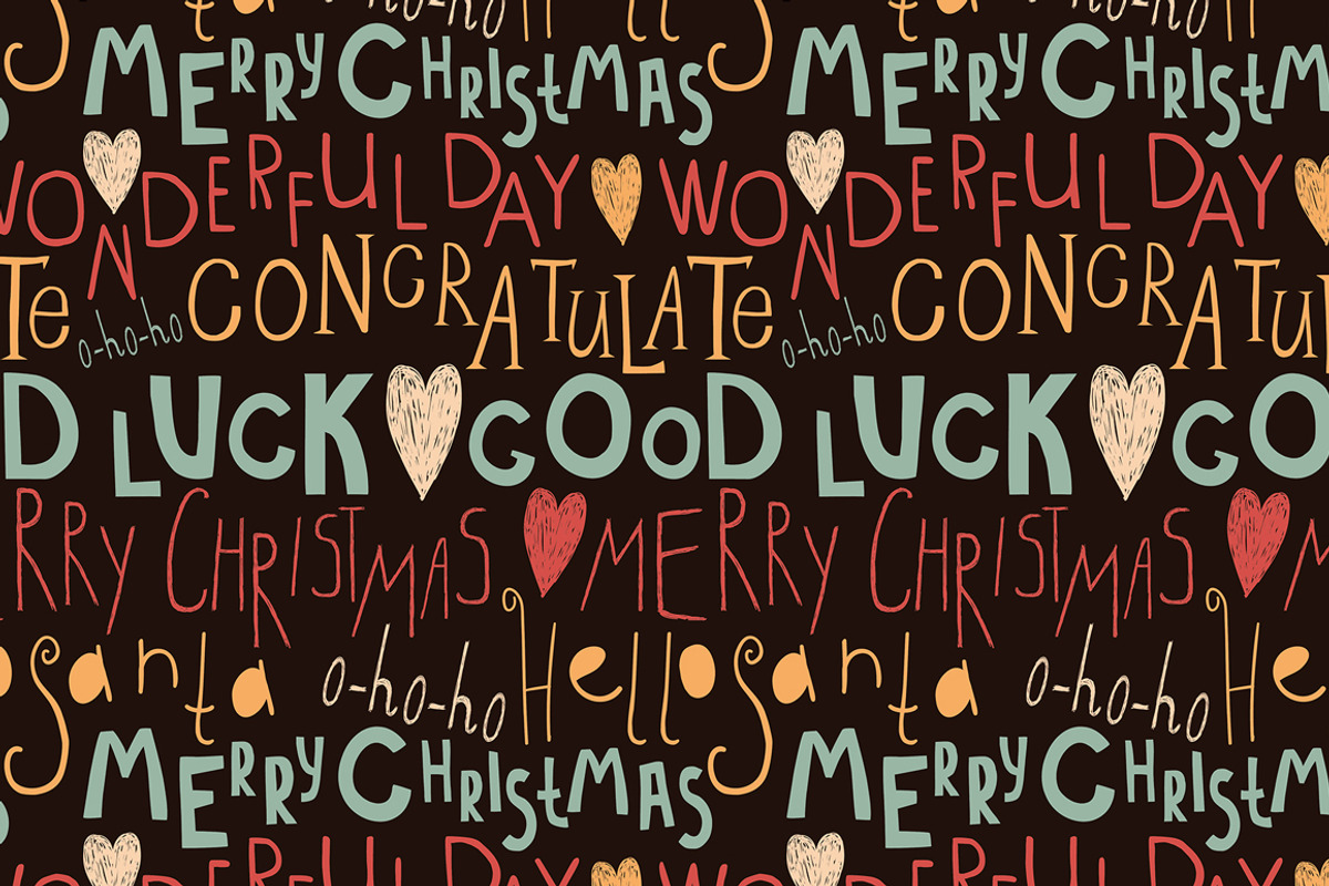 New Year and Xmas lettering patterns, a Pattern Graphic by Marina Zabrodina (Photo 3 of 3)