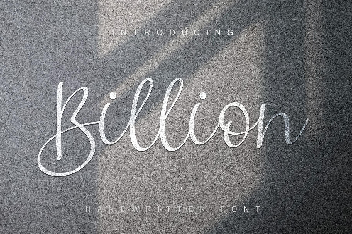 Billion - Handwritten Font, a Script Font by Fonteca (Photo 1 of 3)